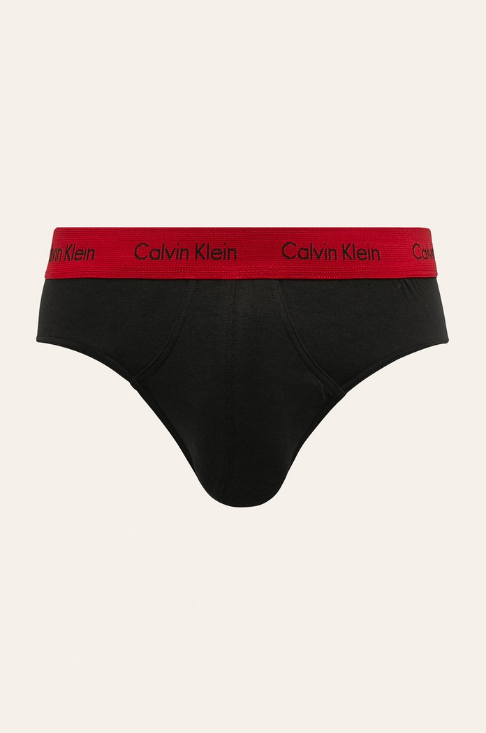 Slipy pánské bavlněné s elastanem 3-pack Calvin Klein Underwear 0000U2661G černá