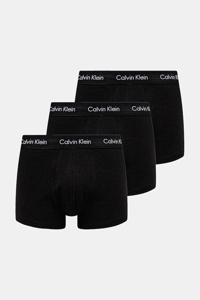 Calvin Klein boxerky pánske bavlnené s elastanom 3-pack pletenina čierna 0000U2664G