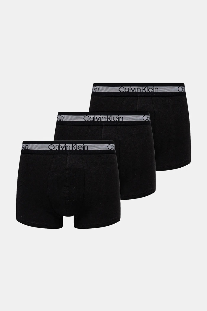 Calvin Klein Underwear - Boxeralsó (3 darab) elasztikus boxeralsó fekete 000NB1799A