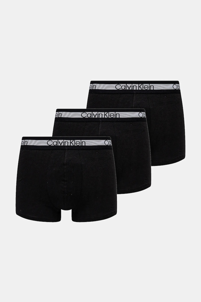 Calvin Klein Underwear - Boxeralsó (3 darab) elasztikus boxeralsó fekete 000NB1799A