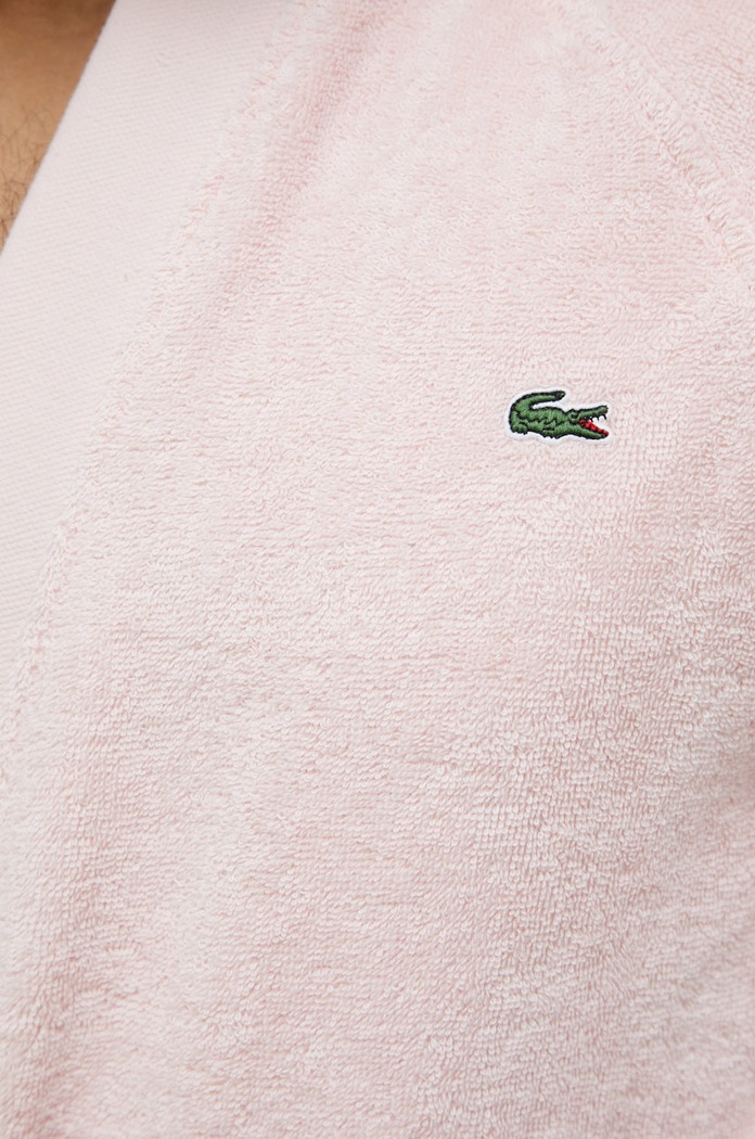 Lacoste szlafrok bawełniany LDEFILE różowy