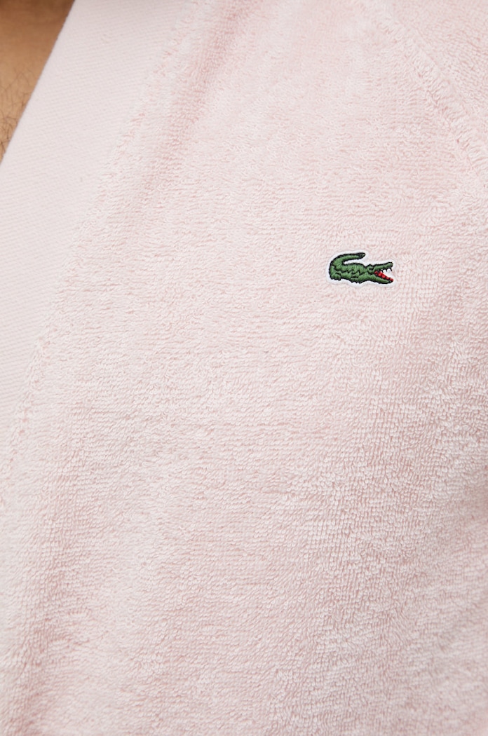 Lacoste szlafrok bawełniany LDEFILE różowy