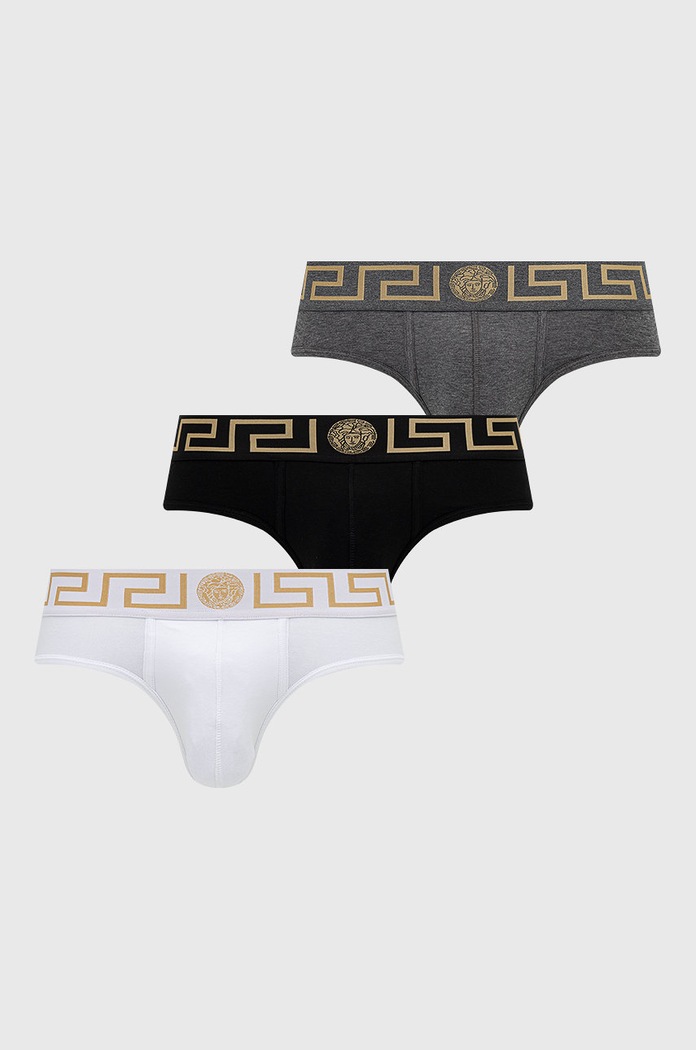Versace slipy (3-pack) bawełna czarny AU10327.NOS