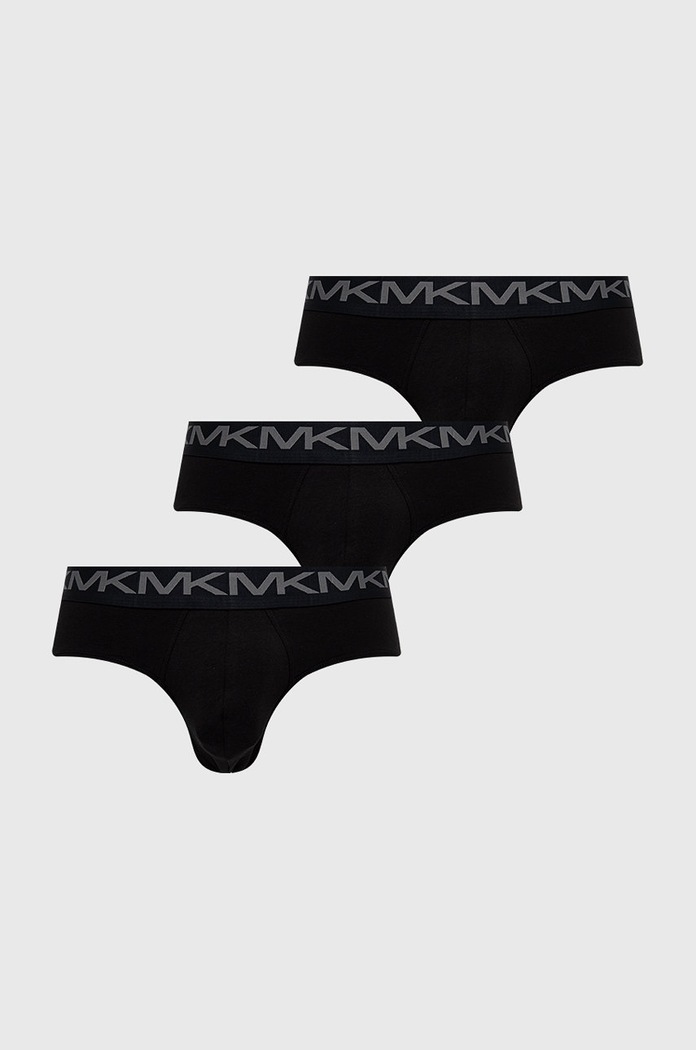 Slip gaćice MICHAEL Kors (3-pack) pletivo crna 6BR1L10033