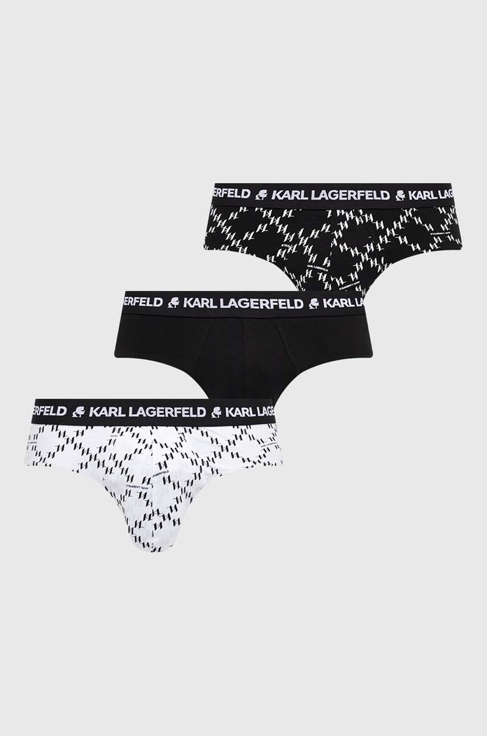 Karl Lagerfeld slipy 3-pack wzorzyste czarny 225M2102
