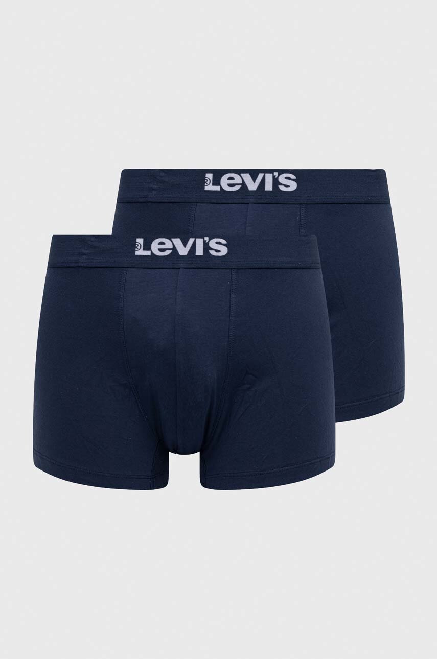 Bokserice Levi's 2-pack bez uzorka mornarsko plava 37149.0810