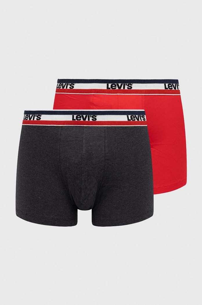 Bokserice Levi's 2-pack bez uzorka crvena 37149.0817