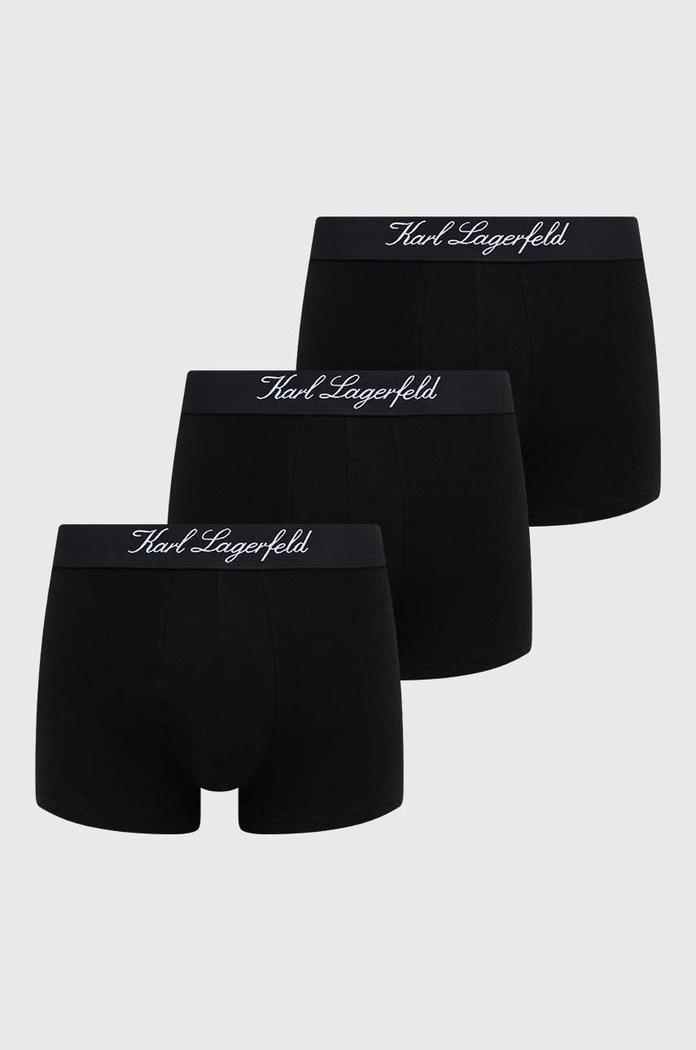 Boxerky Karl Lagerfeld 3-pak pletenina čierna 231M2101