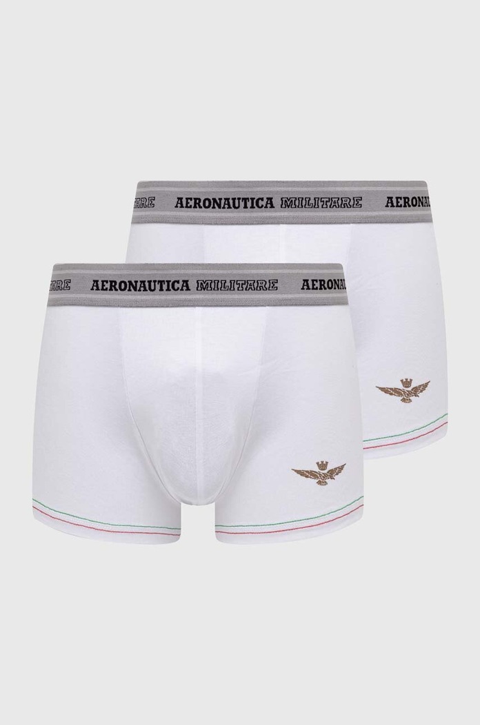 Boxerky Aeronautica Militare 2-pak pletenina biela AM1UBX003