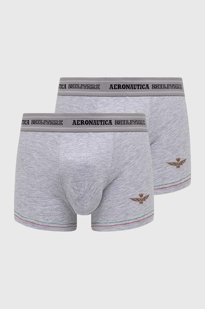 Aeronautica Militare bokserki 2-pack dzianina szary AM1UBX003