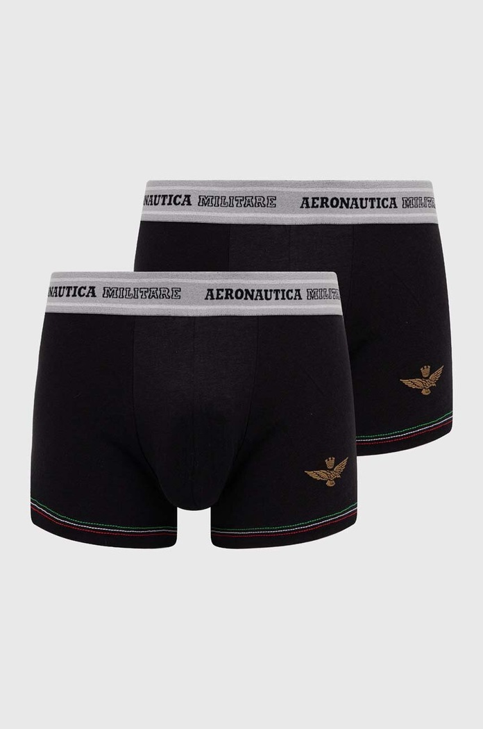 Aeronautica Militare bokserki 2-pack dzianina czarny AM1UBX003