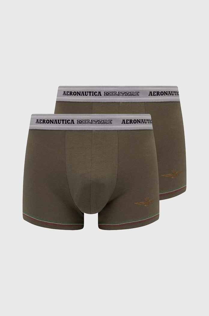 Μποξεράκια Aeronautica Militare 2-pack εφαρμοστό σορτς μπόξερ πράσινο AM1UBX004