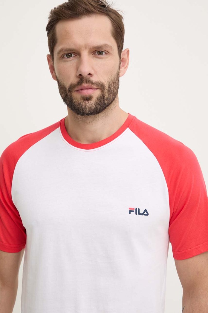 Bavlněné pyžamo Fila FPS1182 bílá