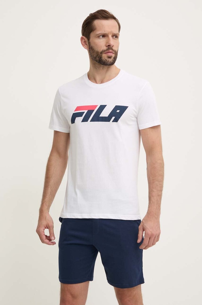 Bavlněné pyžamo Fila sada bílá FPS1189