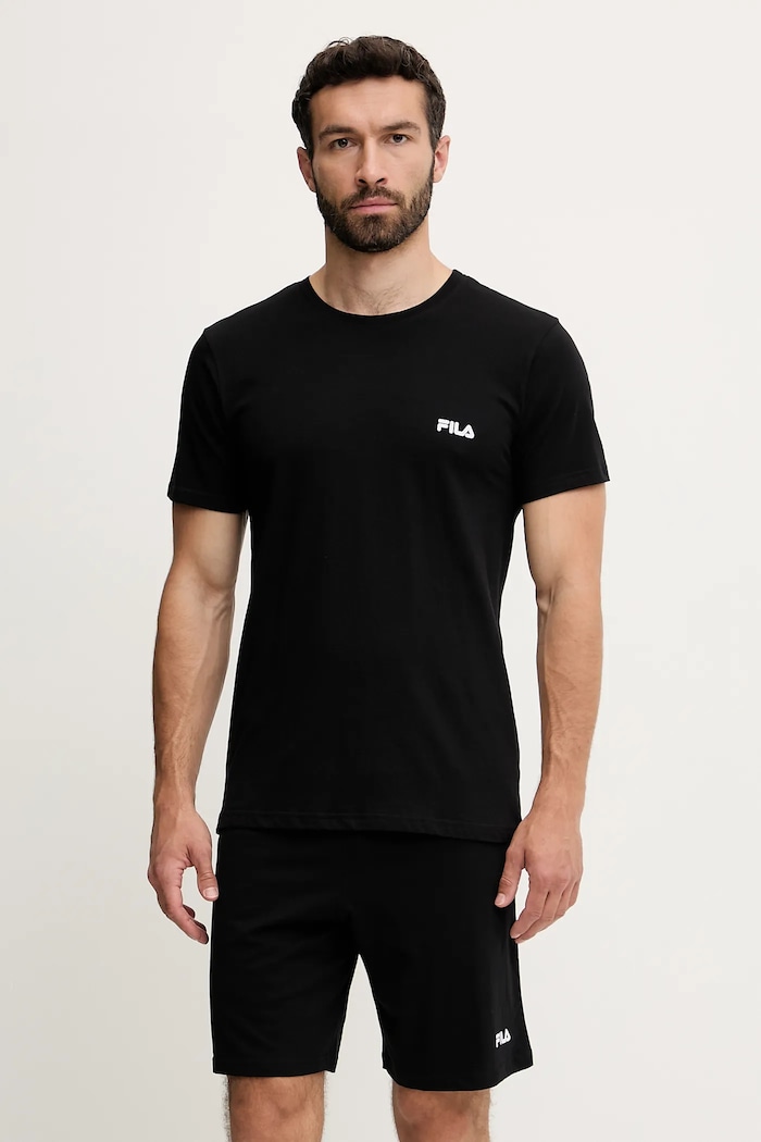 Fila Pijama din două piese bărbătească din bumbac negru FPS1190