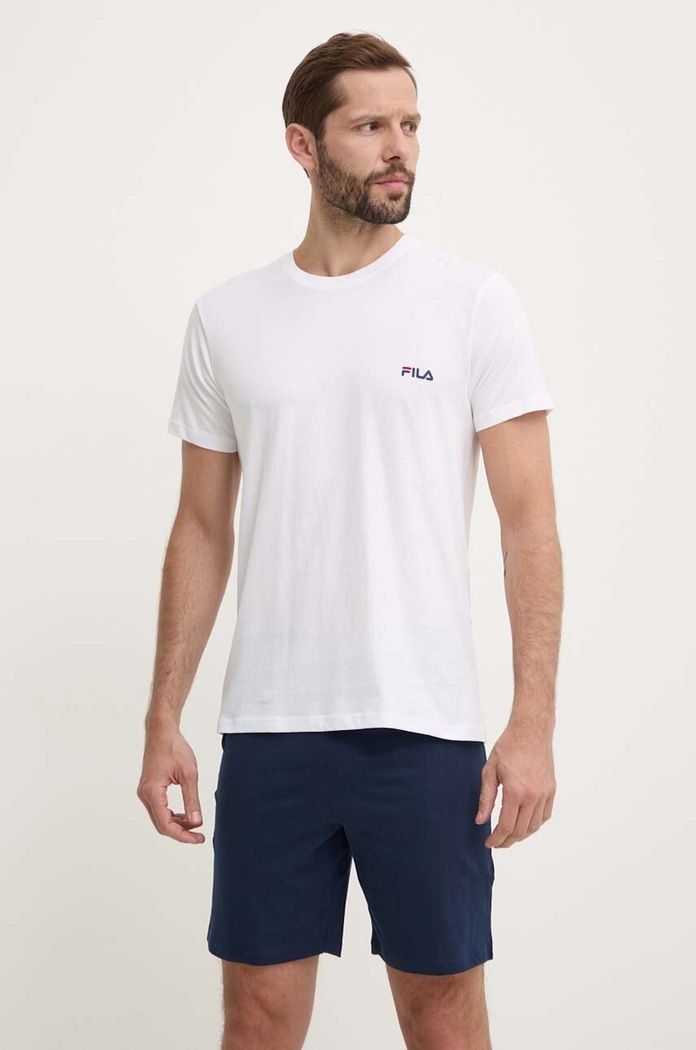 Fila dvoudílné pyžamo pánské bavlněné bílá FPS1194