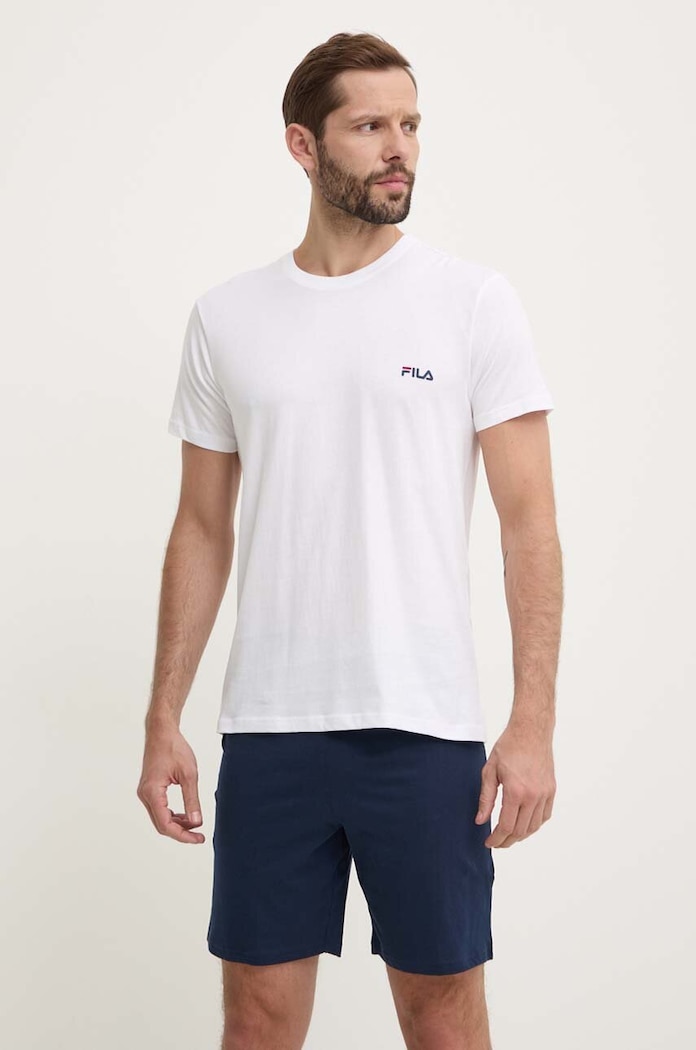Fila dvoudílné pyžamo pánské bavlněné bílá FPS1194