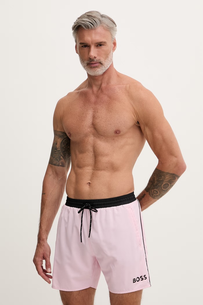 BOSS pantaloni scurți de baie bărbați Starfish roz 50514429