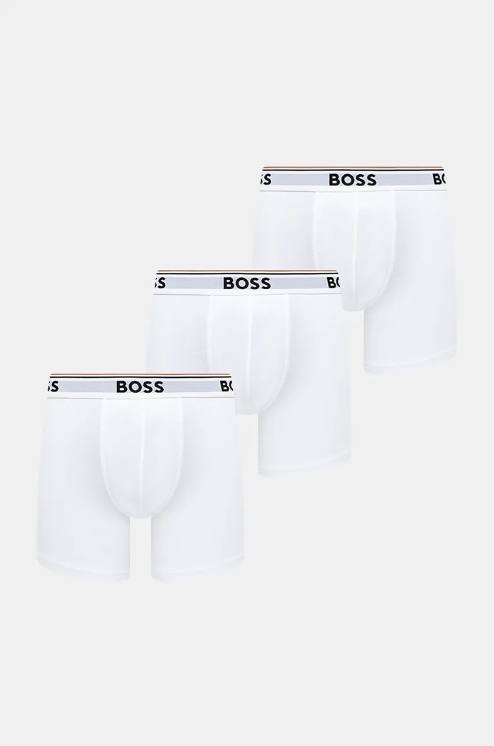 Boxerky BOSS BoxerBr 3P Power 3-pack bavlna bílá 50475282