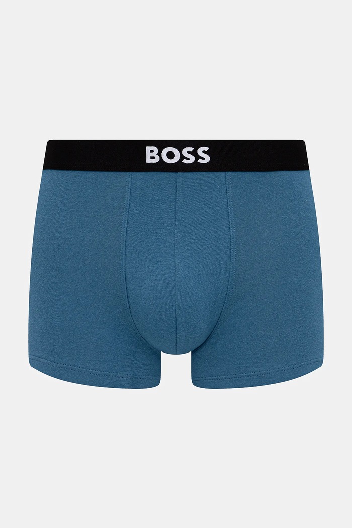 BOSS boksarice moške iz bombaža z elastanom Trunk 3P BOSS ONE paket 3 kosov 50544263 modra AA00