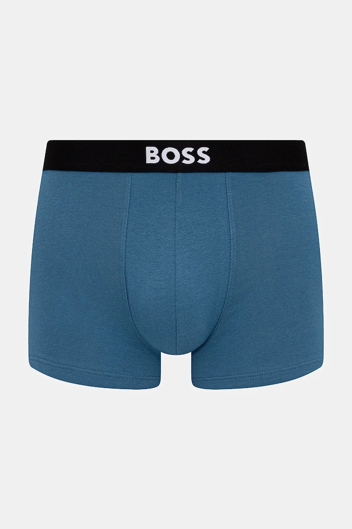 BOSS boksarice moške iz bombaža z elastanom Trunk 3P BOSS ONE paket 3 kosov 50544263 modra AA00