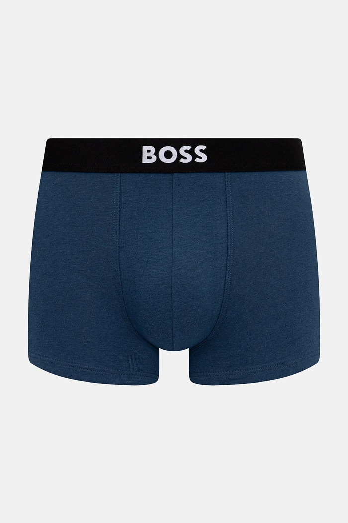 Oblačila BOSS boksarice moške iz bombaža z elastanom Trunk 3P BOSS ONE paket 3 kosov 50544263 modra