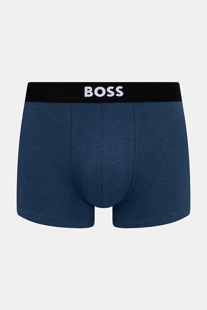 Oblačila BOSS boksarice moške iz bombaža z elastanom Trunk 3P BOSS ONE paket 3 kosov 50544263 modra