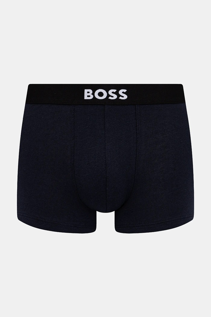 BOSS boksarice moške iz bombaža z elastanom Trunk 3P BOSS ONE paket 3 kosov modra 50544263