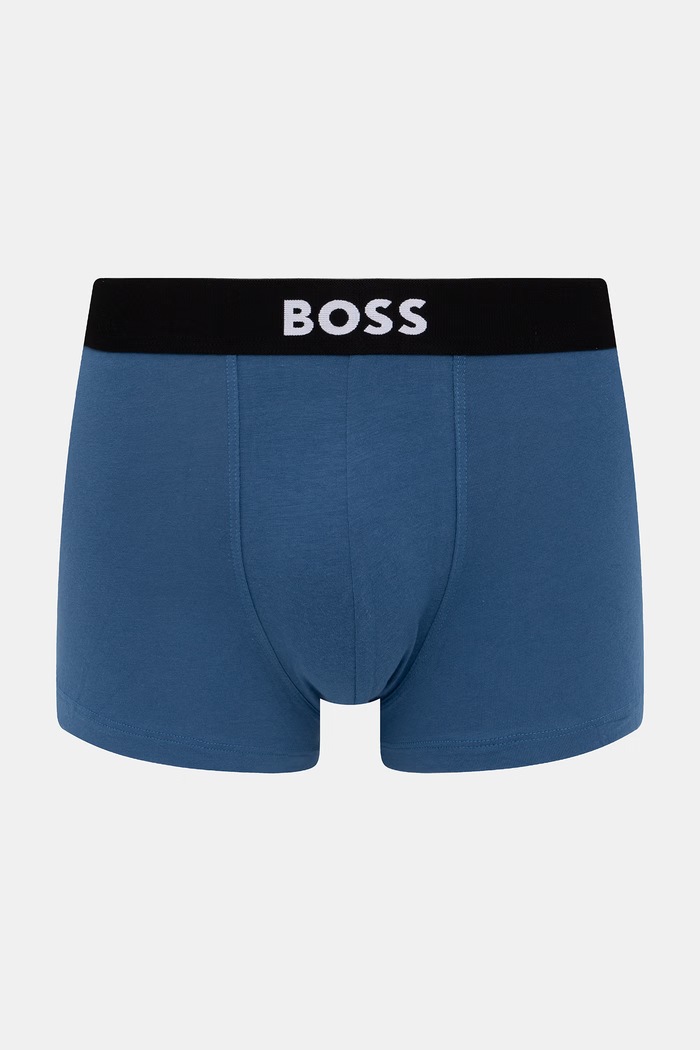 BOSS boxerky pánské bavlněné s elastanem Trunk 3P BOSS ONE 3-pack modrá 50544263