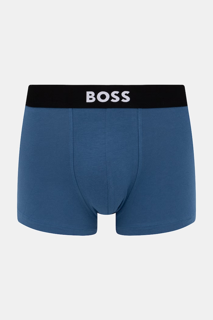 BOSS boxerky pánské bavlněné s elastanem Trunk 3P BOSS ONE 3-pack modrá 50544263