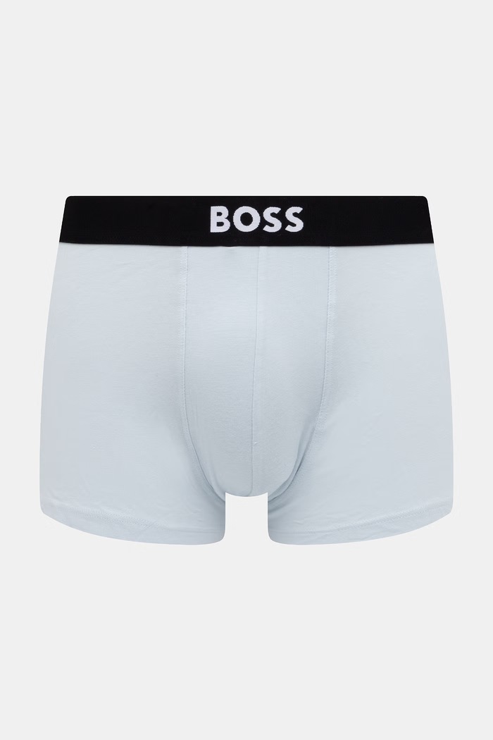 Одежда BOSS боксеры для мужчин из хлопка с эластаном Trunk 3P BOSS ONE 3 шт. 50544263 бирюзовый