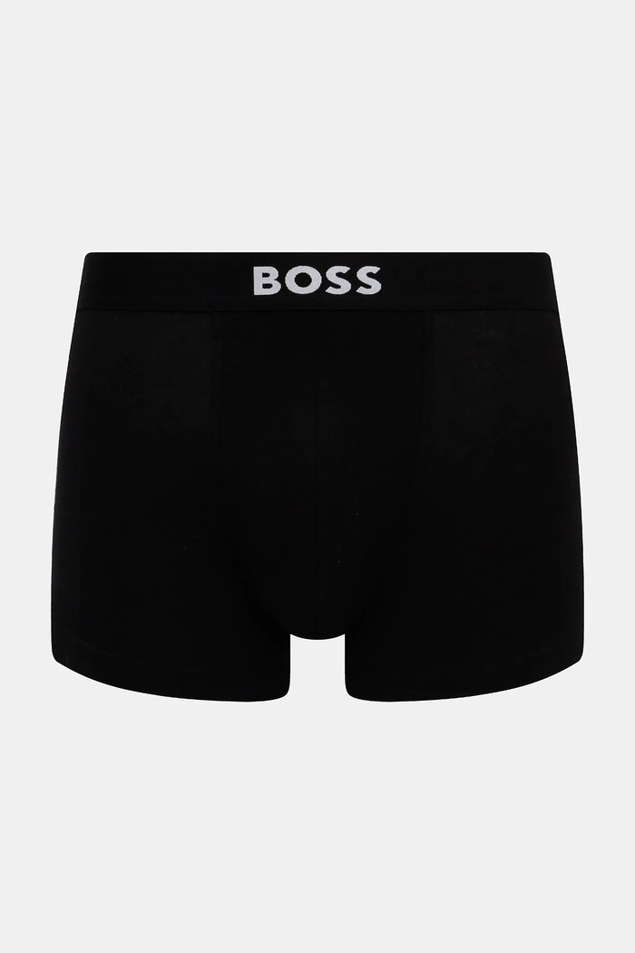 Oblačila BOSS Boksarice moške bombažne z elastanom Trunk 3P BOSS ONE paket 3 kosov 50544263 črna