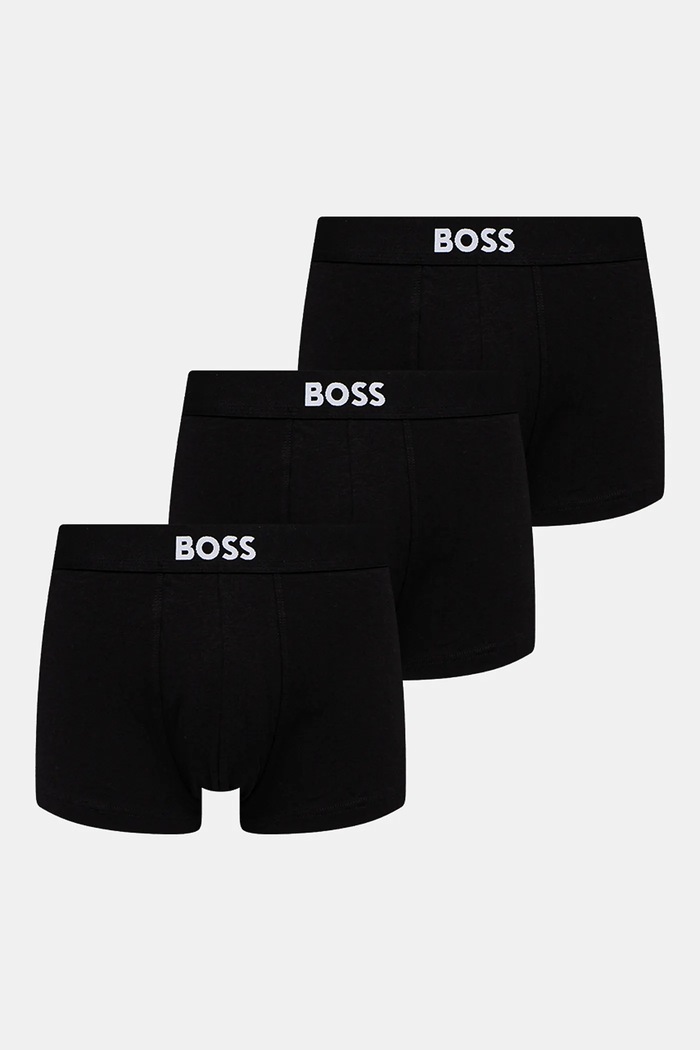 BOSS boksarice moške bombažne z elastanom Trunk 3P BOSS ONE paket 3 kosov 50544263 črna AA00