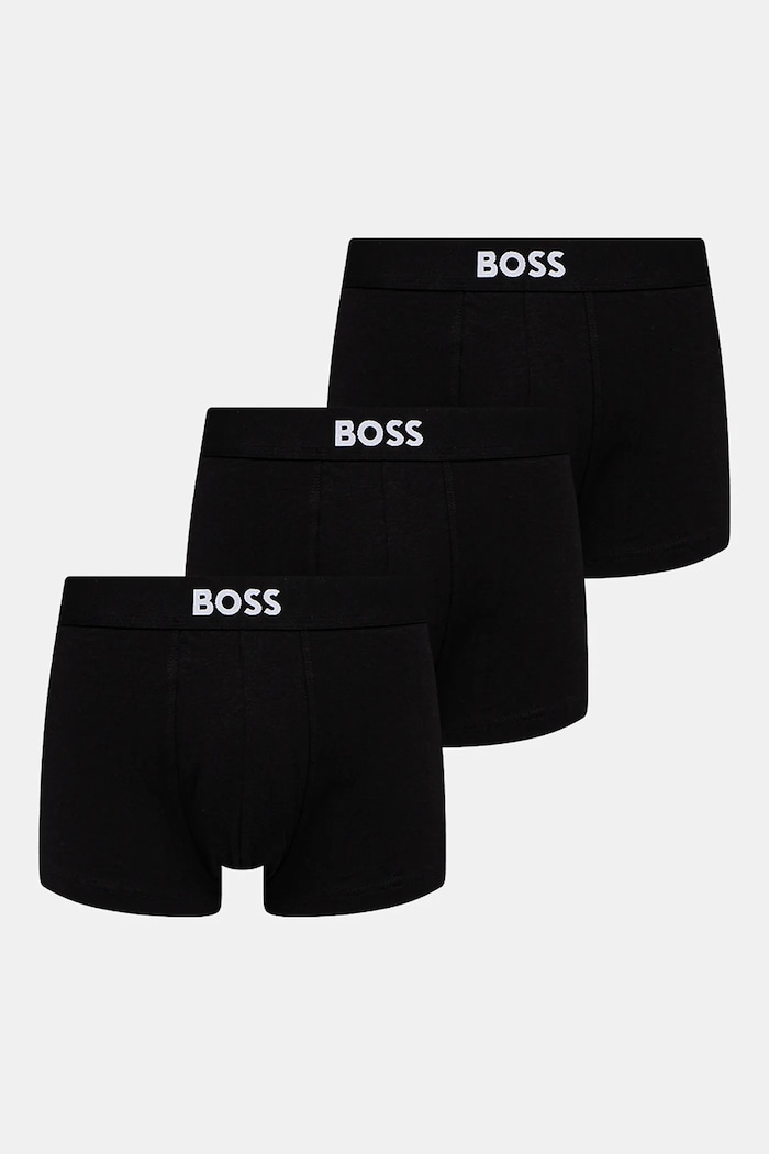 BOSS boksarice moške bombažne z elastanom Trunk 3P BOSS ONE paket 3 kosov 50544263 črna AA00