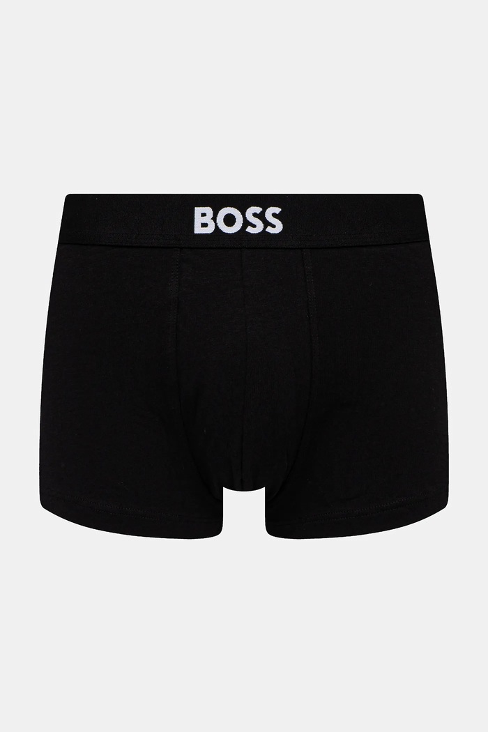 Oblačila BOSS boksarice moške bombažne z elastanom Trunk 3P BOSS ONE paket 3 kosov 50544263 črna