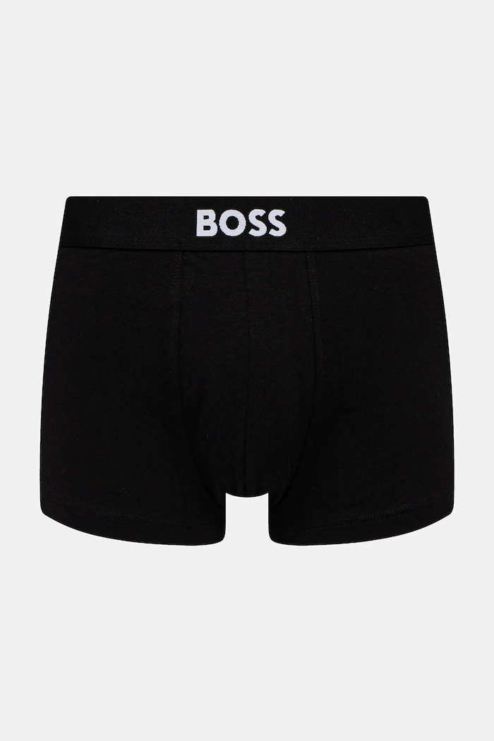 Oblačila BOSS boksarice moške bombažne z elastanom Trunk 3P BOSS ONE paket 3 kosov 50544263 črna