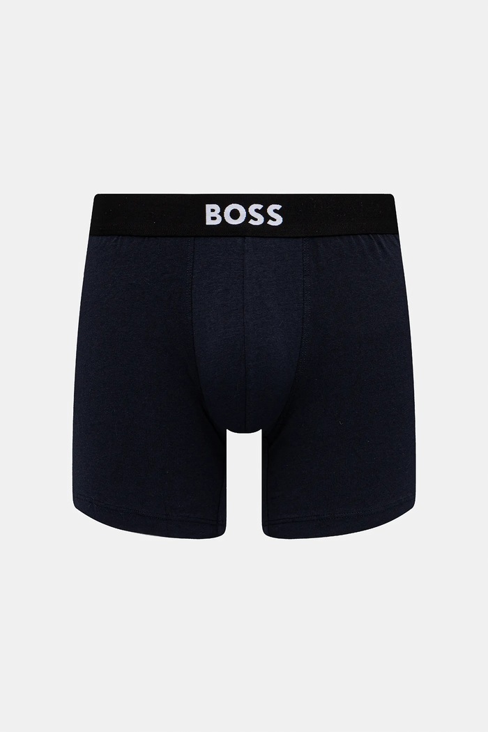 BOSS oprijete boksarice moške bombažne z elastanom BoxerBr 3P BOSS ONE Paket paket 3 kosov 50544272 siva SS26