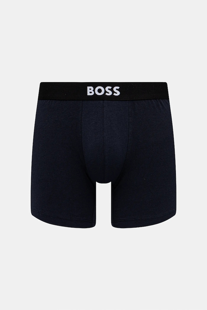 BOSS oprijete boksarice moške bombažne z elastanom BoxerBr 3P BOSS ONE Paket paket 3 kosov 50544272 siva SS26