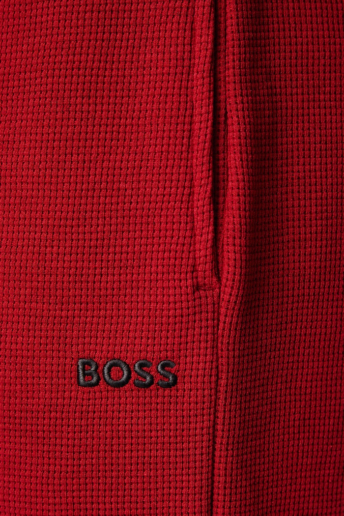 Szorty lounge męskie z bawełną Waffle Shorts BOSS 50535884 czerwony