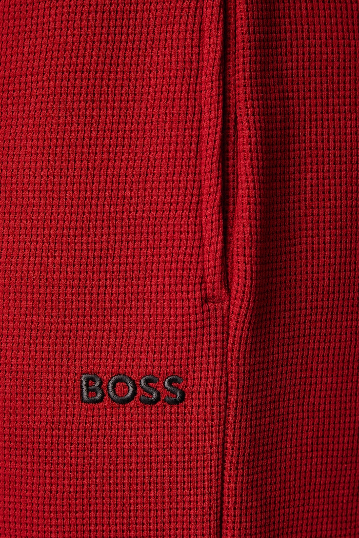 Szorty lounge męskie z bawełną Waffle Shorts BOSS 50535884 czerwony