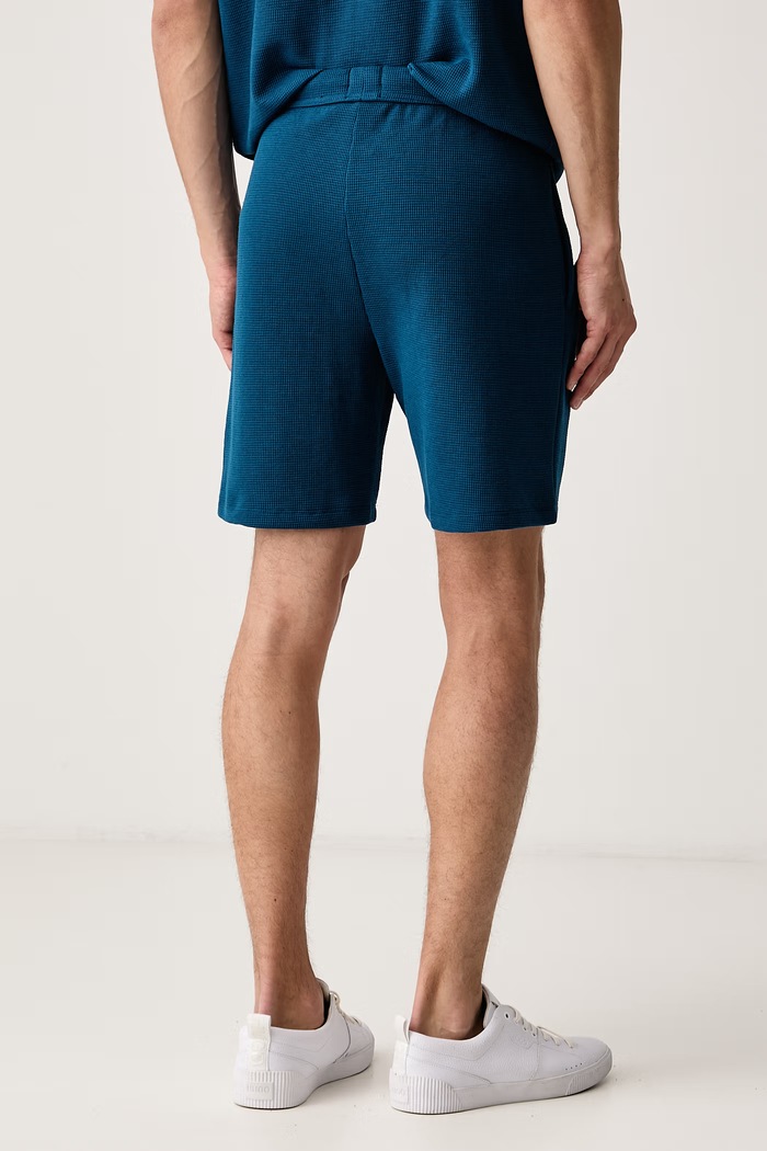Odzież BOSS Szorty lounge męskie z bawełną Waffle Shorts 50535884 fioletowy