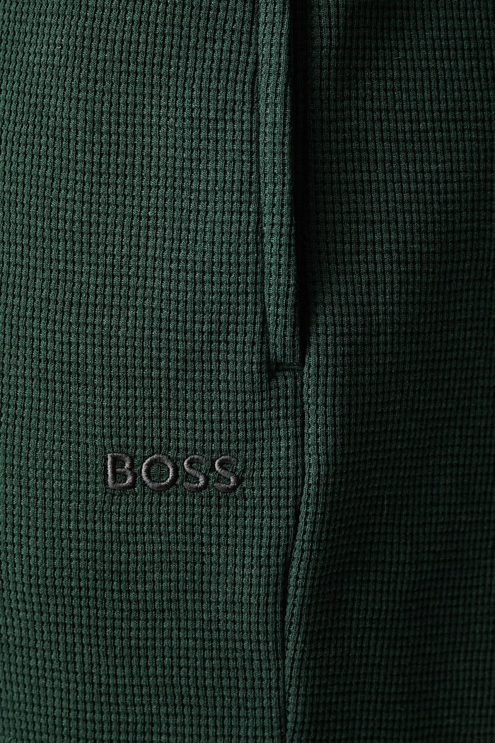 Szorty lounge męskie z bawełną Waffle Shorts BOSS 50535884 zielony