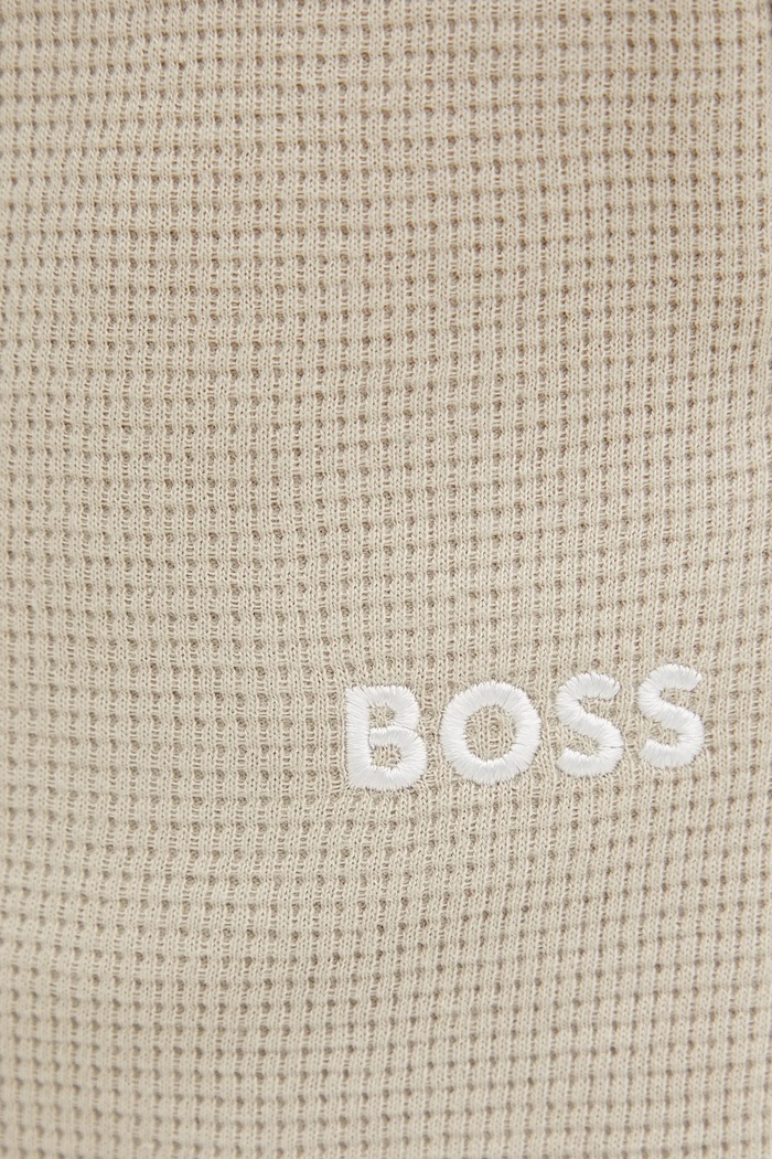 Odzież BOSS szorty lounge męskie z bawełną Waffle Shorts 50535884 beżowy