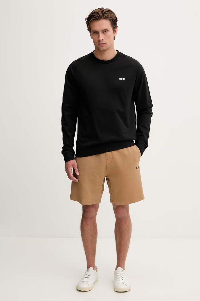 BOSS šortky lounge pánske s bavlnou Waffle Shorts 50535884 hnedá AA00