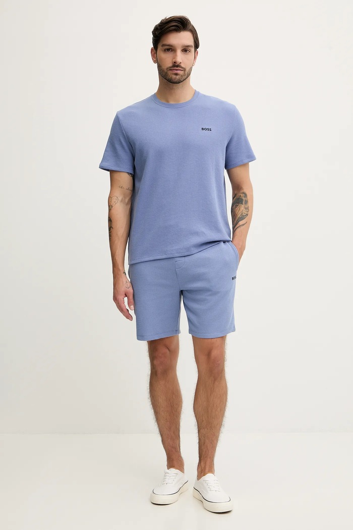 BOSS футболка lounge чоловіча Waffle T-Shirt 50535891 блакитний SS26