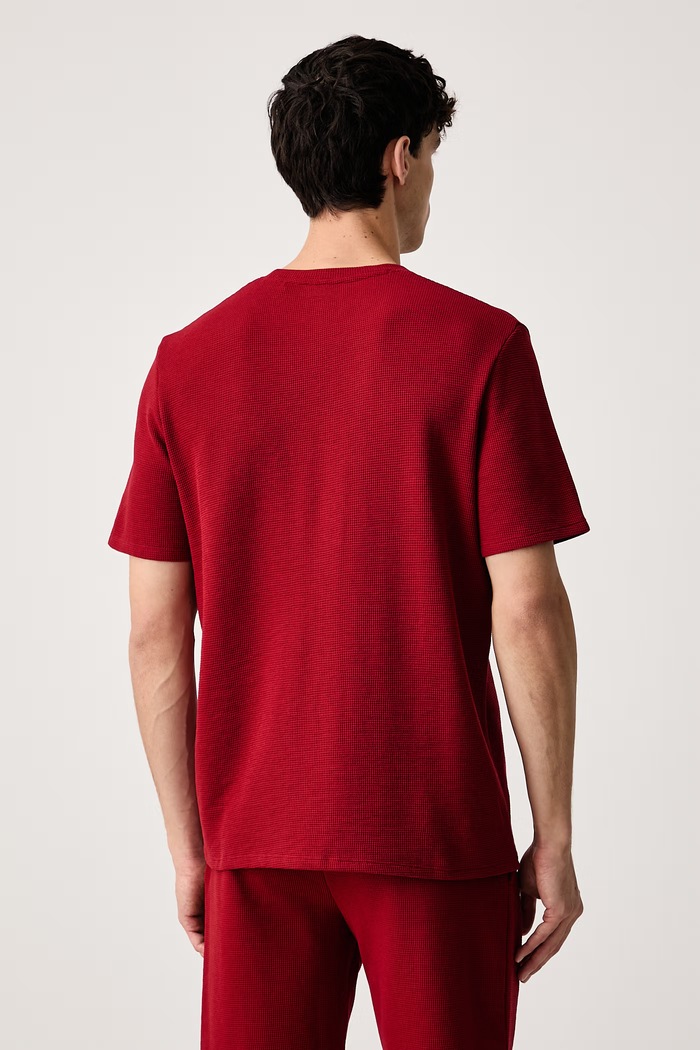 Odzież BOSS T-shirt lounge męski Waffle T-Shirt 50535891 czerwony