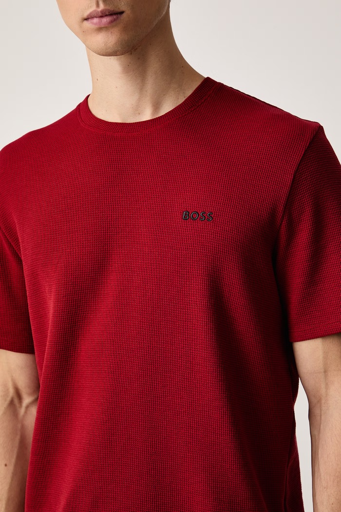 T-shirt lounge męski Waffle T-Shirt BOSS 50535891 czerwony