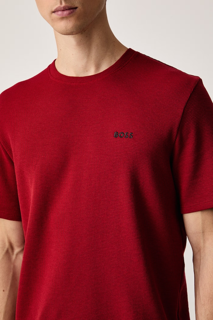 T-shirt lounge męski Waffle T-Shirt BOSS 50535891 czerwony