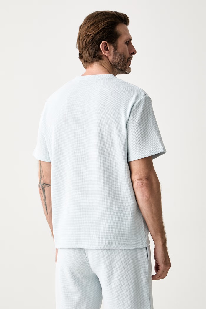 Odzież BOSS T-shirt lounge męski Waffle T-Shirt 50535891 niebieski