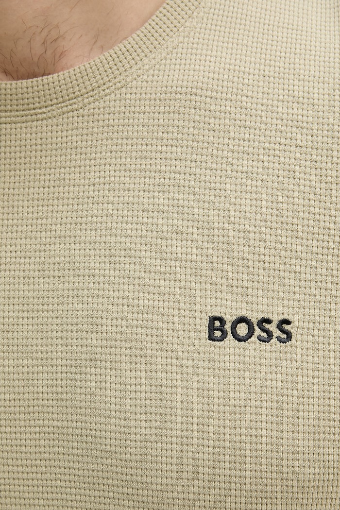 BOSS Tricou loungewear bărbătesc Waffle T-Shirt verde 50535891